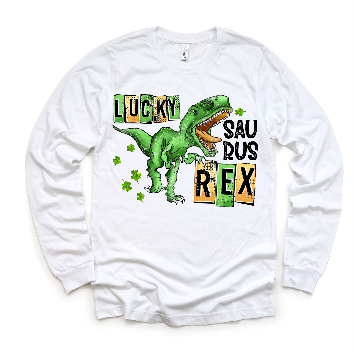 Lucky Saurus Rex St. Patrick's Day Shirt - Lucky Dinosaur Kids & Adult Tees