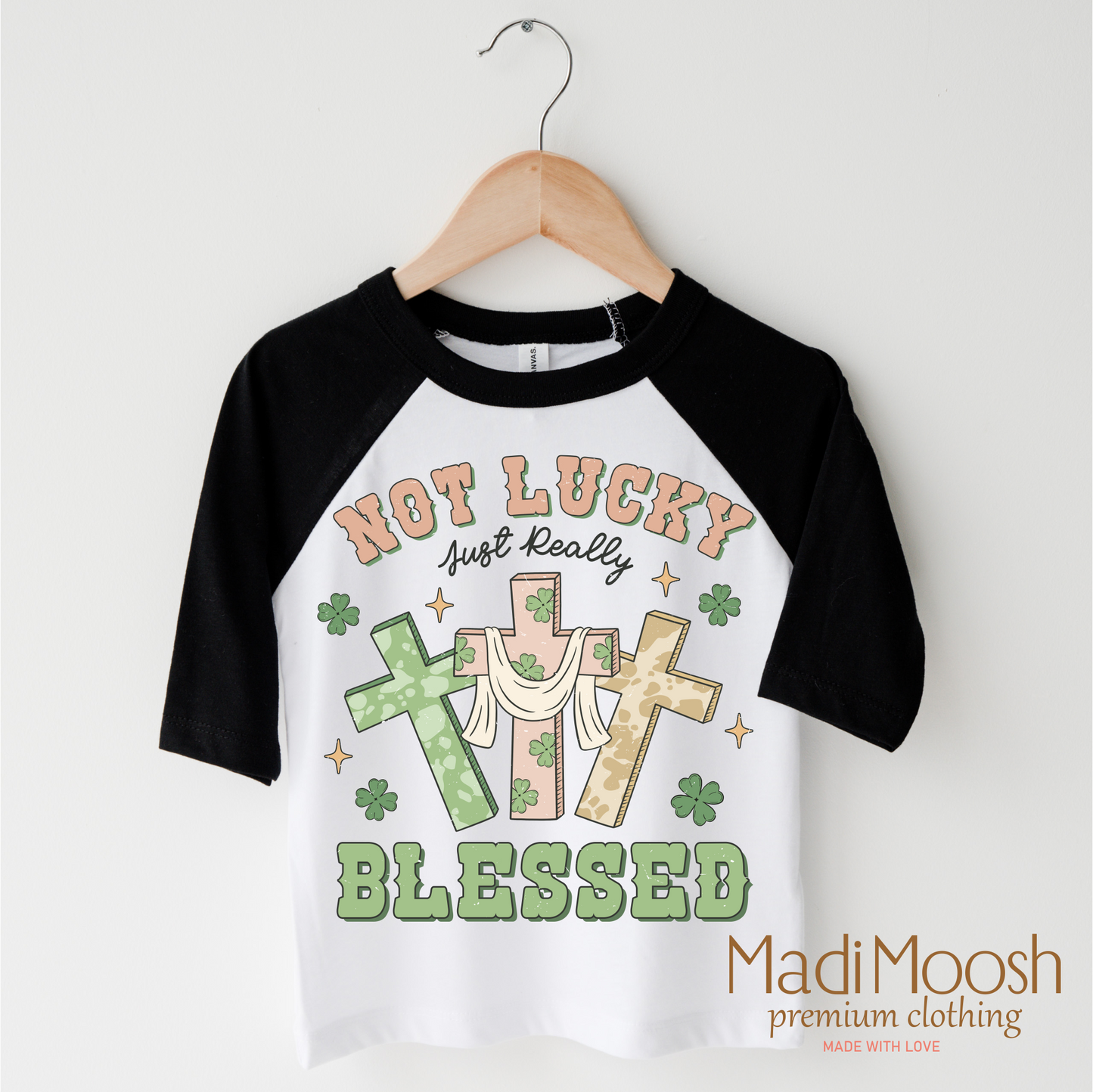 Not Lucky Just Blessed St. Patrick's Day  Shirt - Kids St Patrick's Day Tee