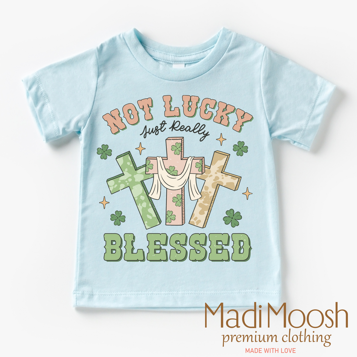 Not Lucky Just Blessed St. Patrick's Day  Shirt - Kids St Patrick's Day Tee