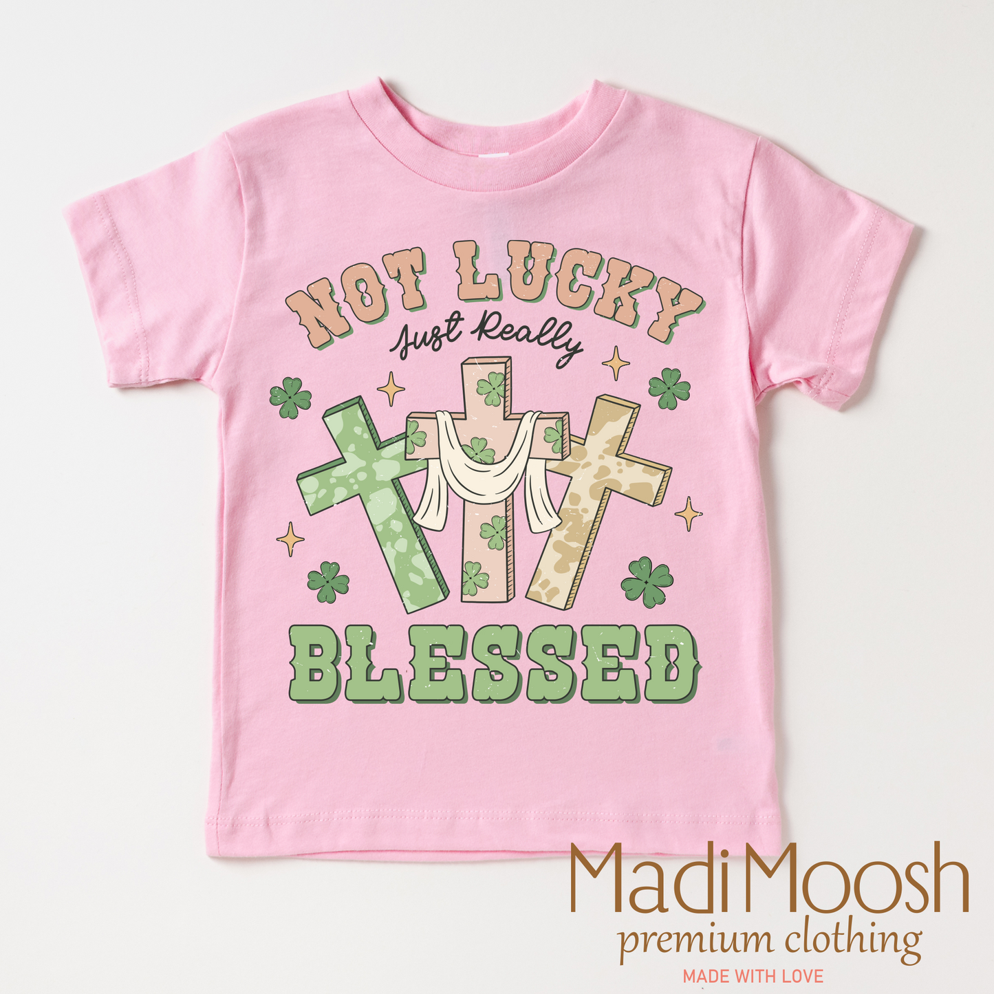 Not Lucky Just Blessed St. Patrick's Day  Shirt - Kids St Patrick's Day Tee