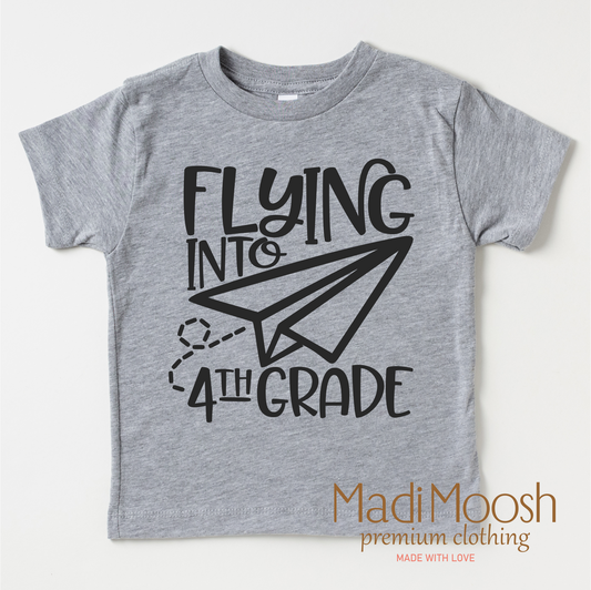 Flying Into 4th Grade Back To School Shirt School Shirt Madi Moosh