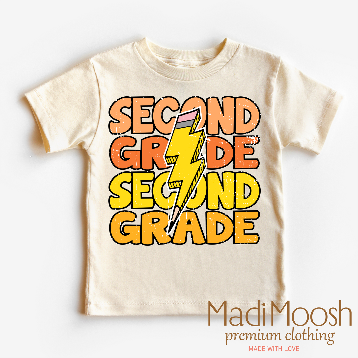 Second Grade Lightning Bolt Casual School Shirt Madi Moosh