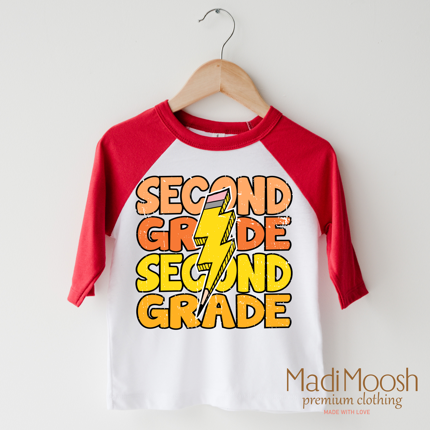 Second Grade Lightning Bolt Casual School Shirt Madi Moosh