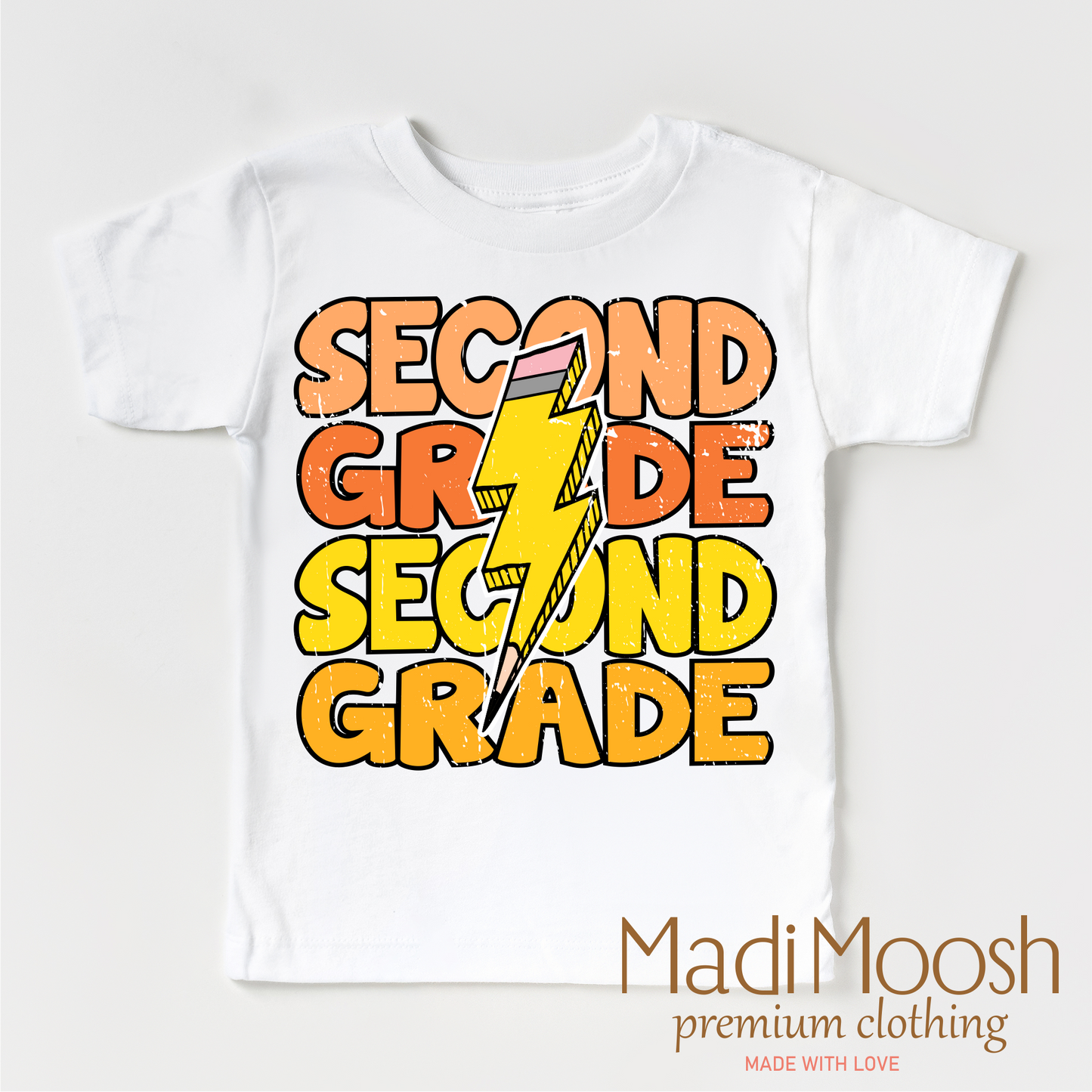 Second Grade Lightning Bolt Casual School Shirt Madi Moosh