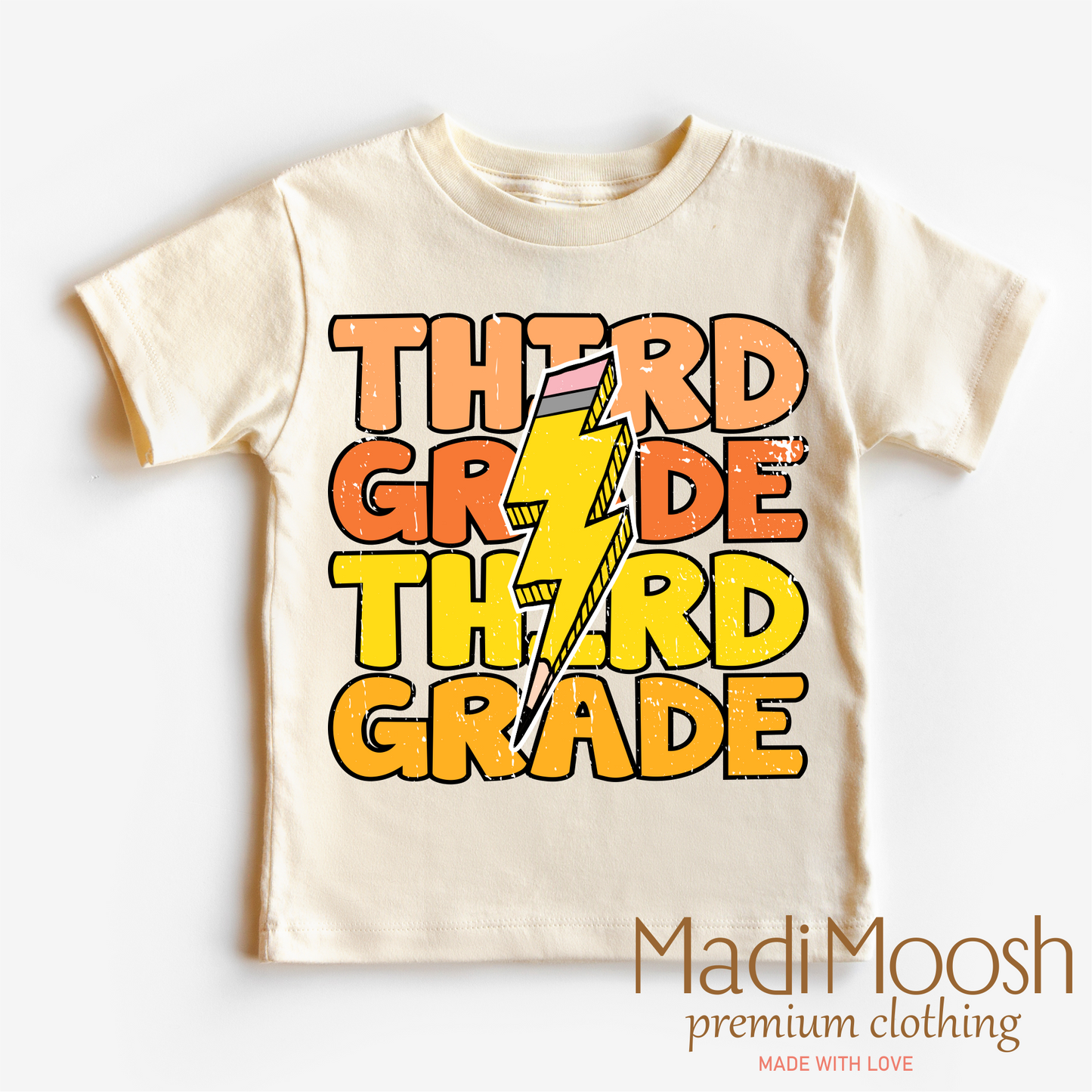 Third Grade Lightning Bolt Key Attribute School Shirt Madi Moosh