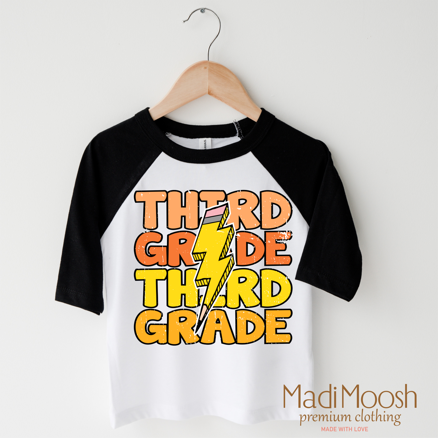 Third Grade Lightning Bolt Key Attribute School Shirt Madi Moosh