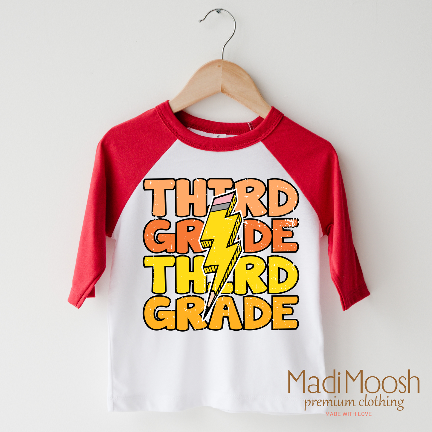 Third Grade Lightning Bolt Key Attribute School Shirt Madi Moosh