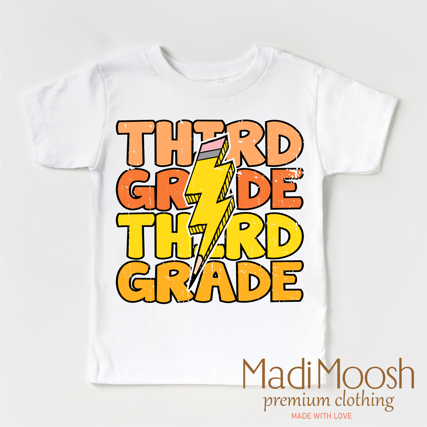 Third Grade Lightning Bolt Key Attribute School Shirt Madi Moosh
