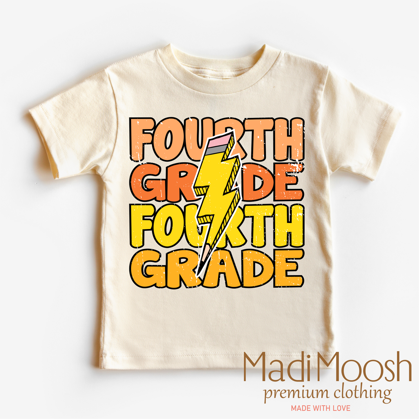 Fourth Grade Lightning Bolt Key Attribute School Shirt Madi Moosh