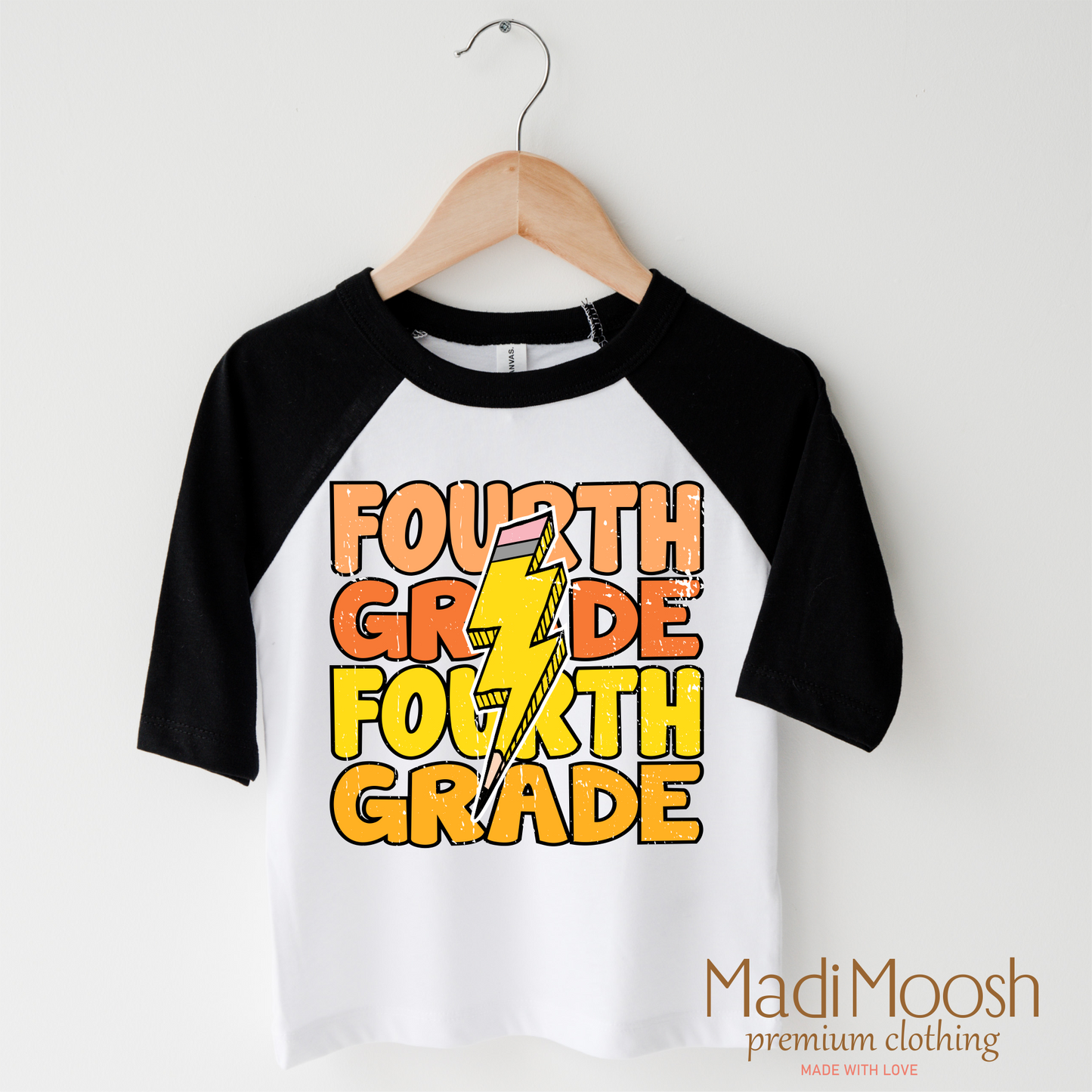 Fourth Grade Lightning Bolt Key Attribute School Shirt Madi Moosh