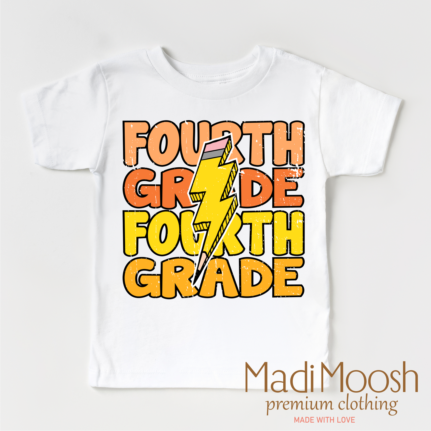 Fourth Grade Lightning Bolt Key Attribute School Shirt Madi Moosh