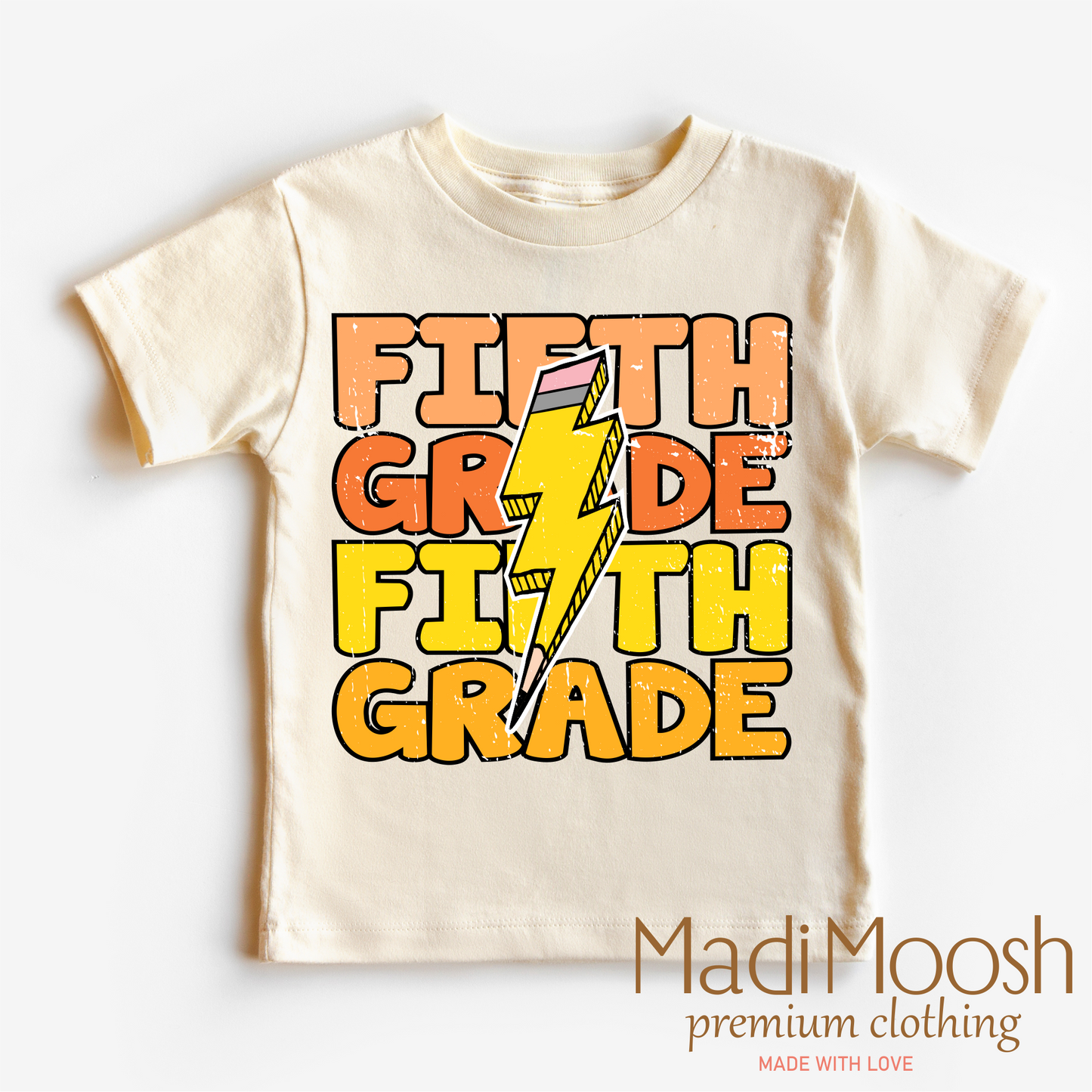 Fifth Grade Lightning Bolt Key Attribute School Shirt Madi Moosh