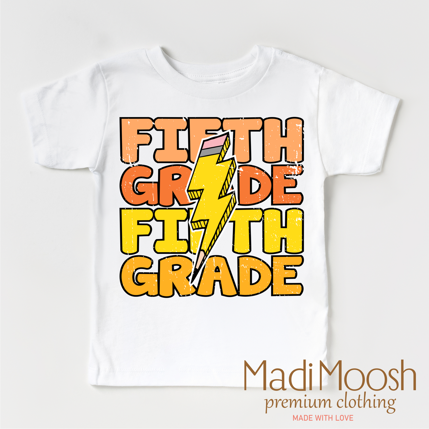 Fifth Grade Lightning Bolt Key Attribute School Shirt Madi Moosh