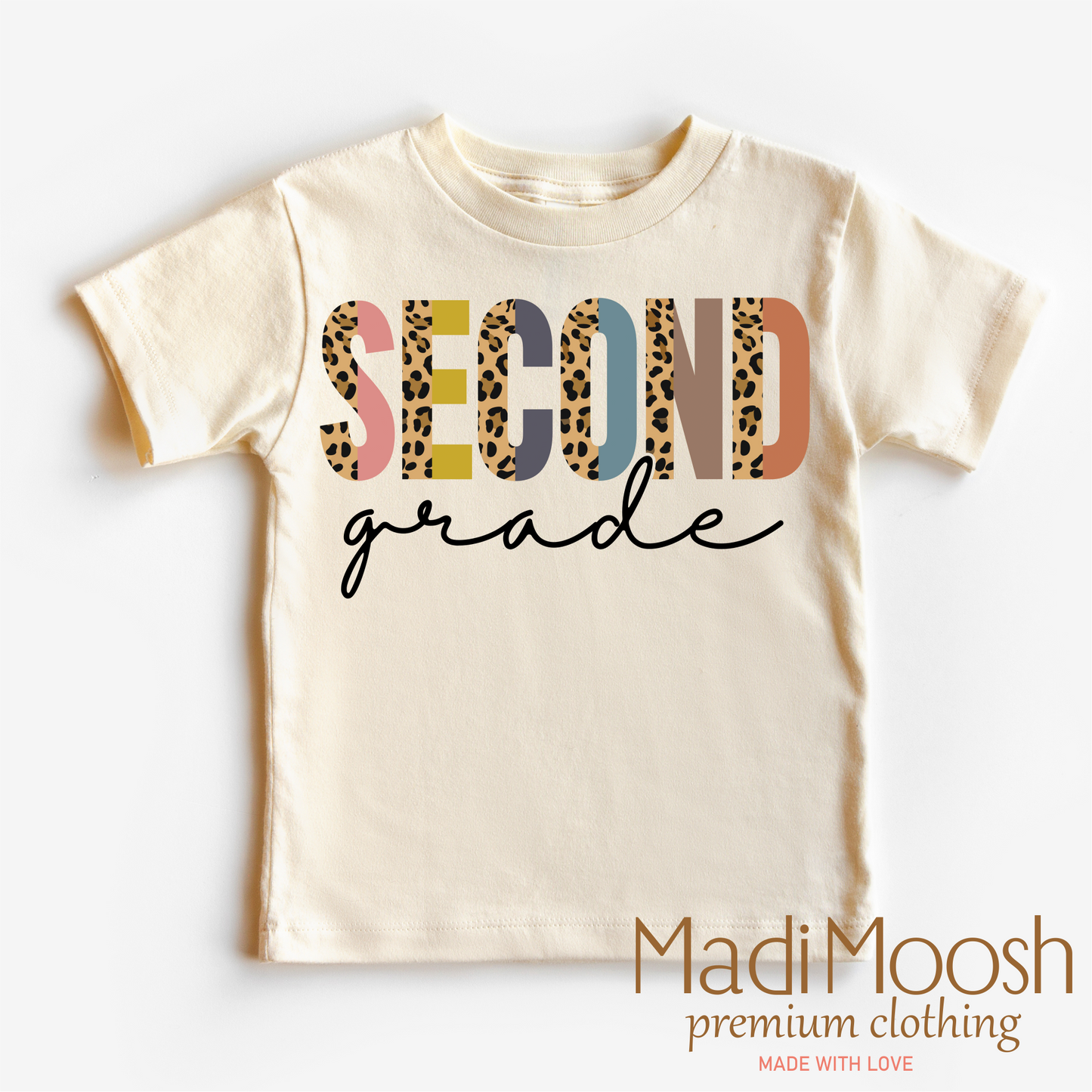 Second Grade Leopard Shirt Back To School Kids Tee Madi Moosh