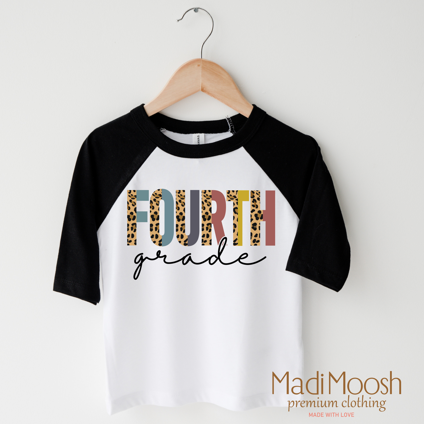 Fourth Grade Leopard Shirt Back To School Kids Tee Madi Moosh