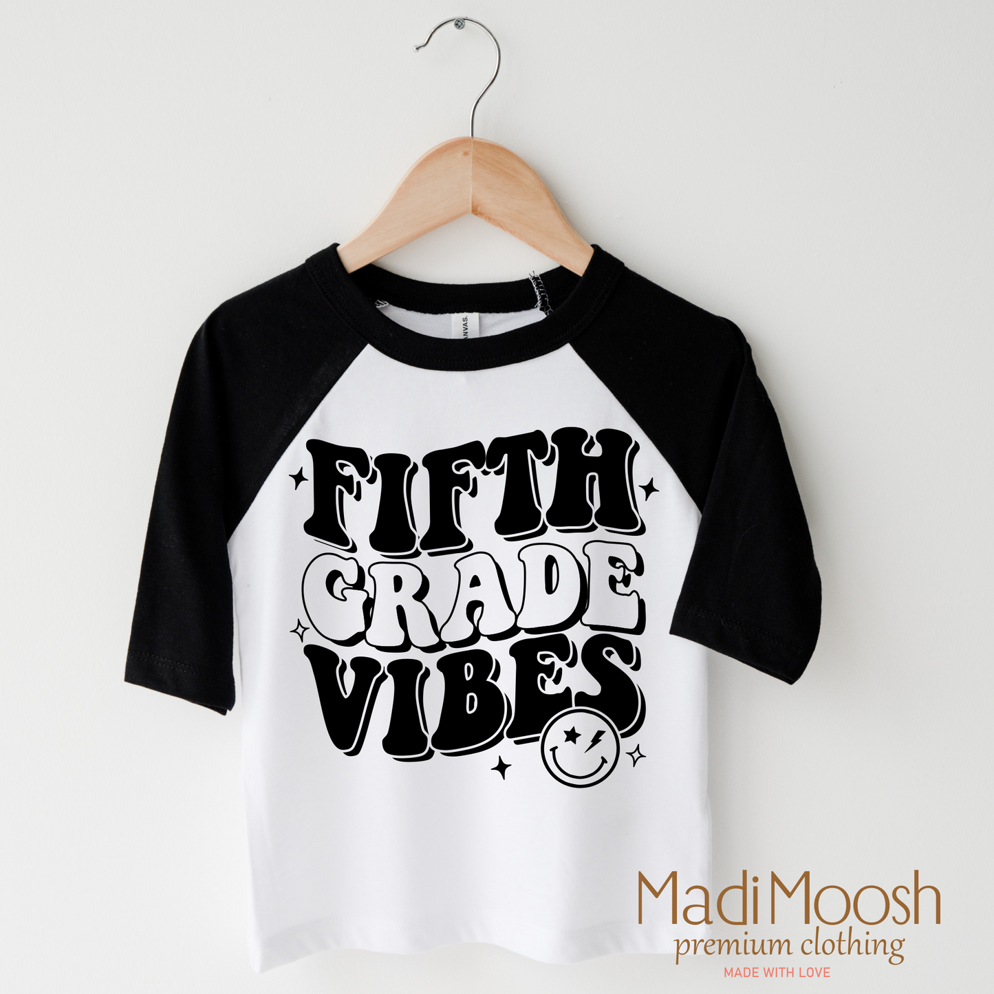 Fifth Grade Vibes Cotton School Shirt Bella Canvas