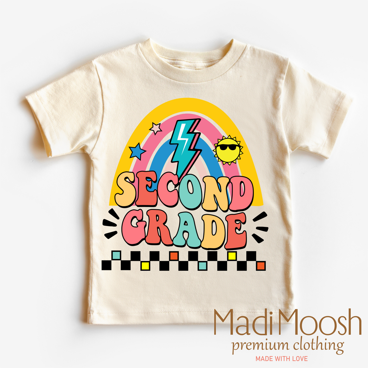 Second Grade Rainbow Key Attribute School Shirt Madi Moosh