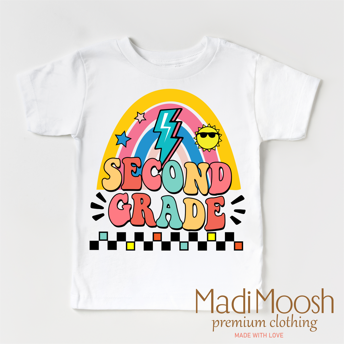 Second Grade Rainbow Key Attribute School Shirt Madi Moosh