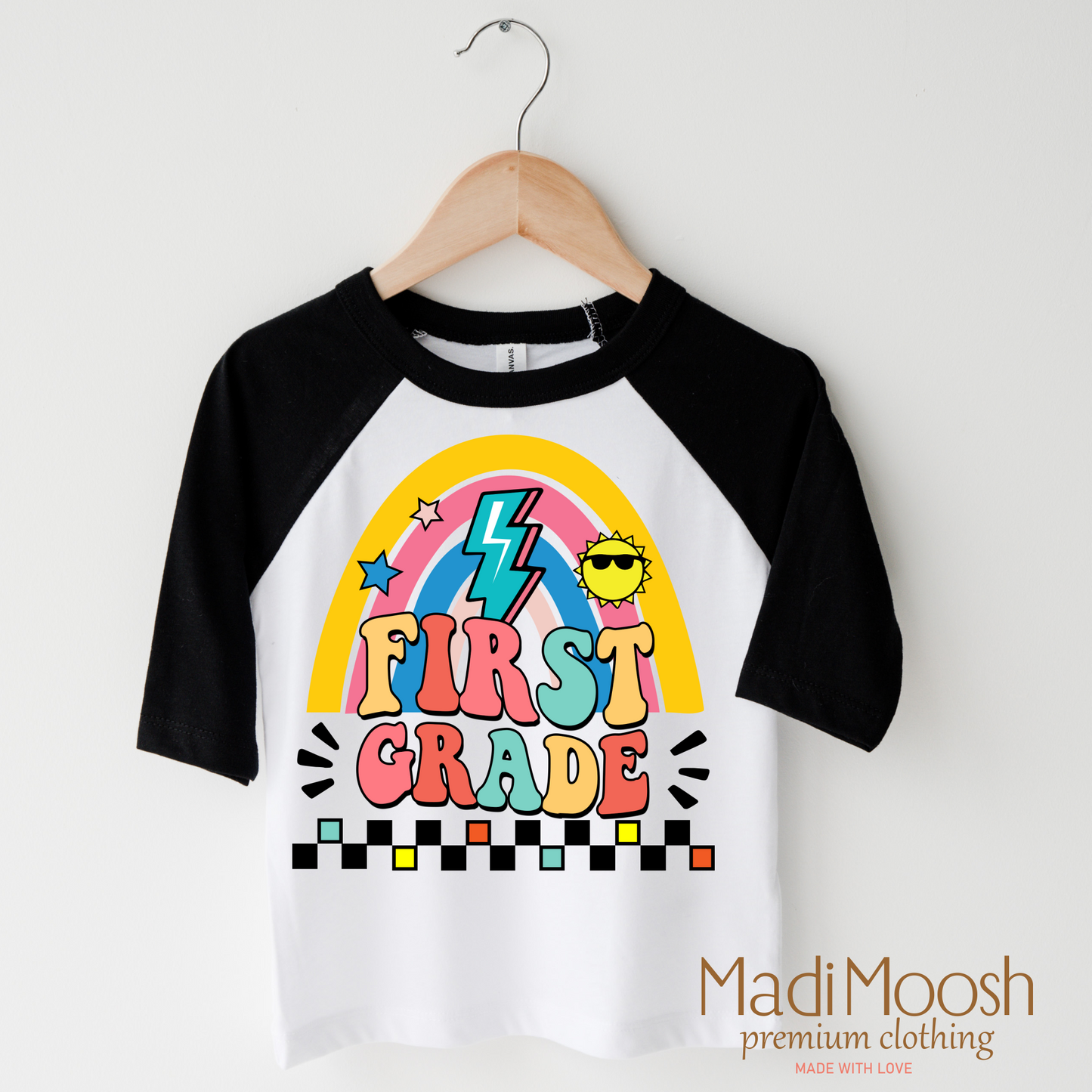 First Grade Rainbow Key Attribute School Shirt Madi Moosh