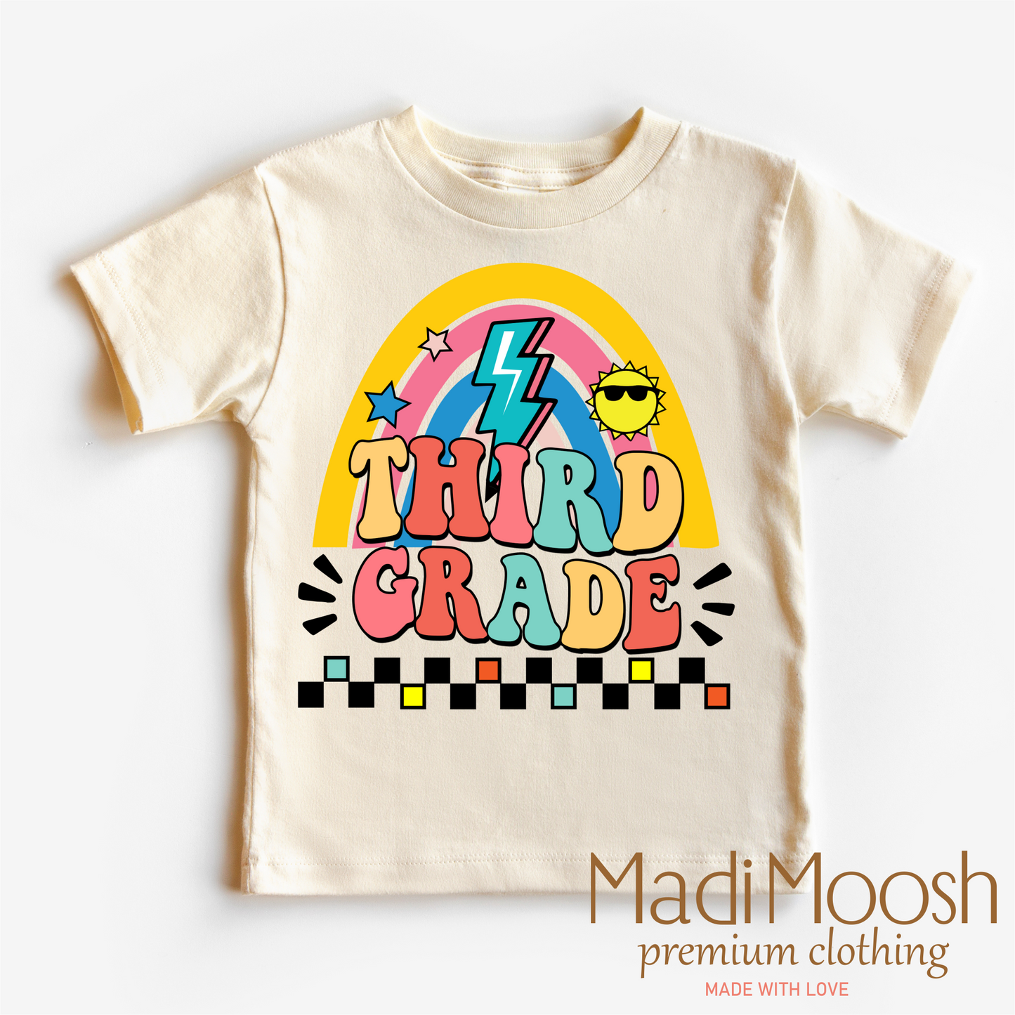 Third Grade Rainbow Key Attribute School Shirt Madi Moosh