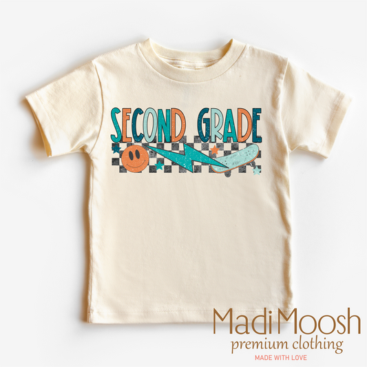 Second Grade Skateboard Back To School Shirt School Shirt Madi Moosh
