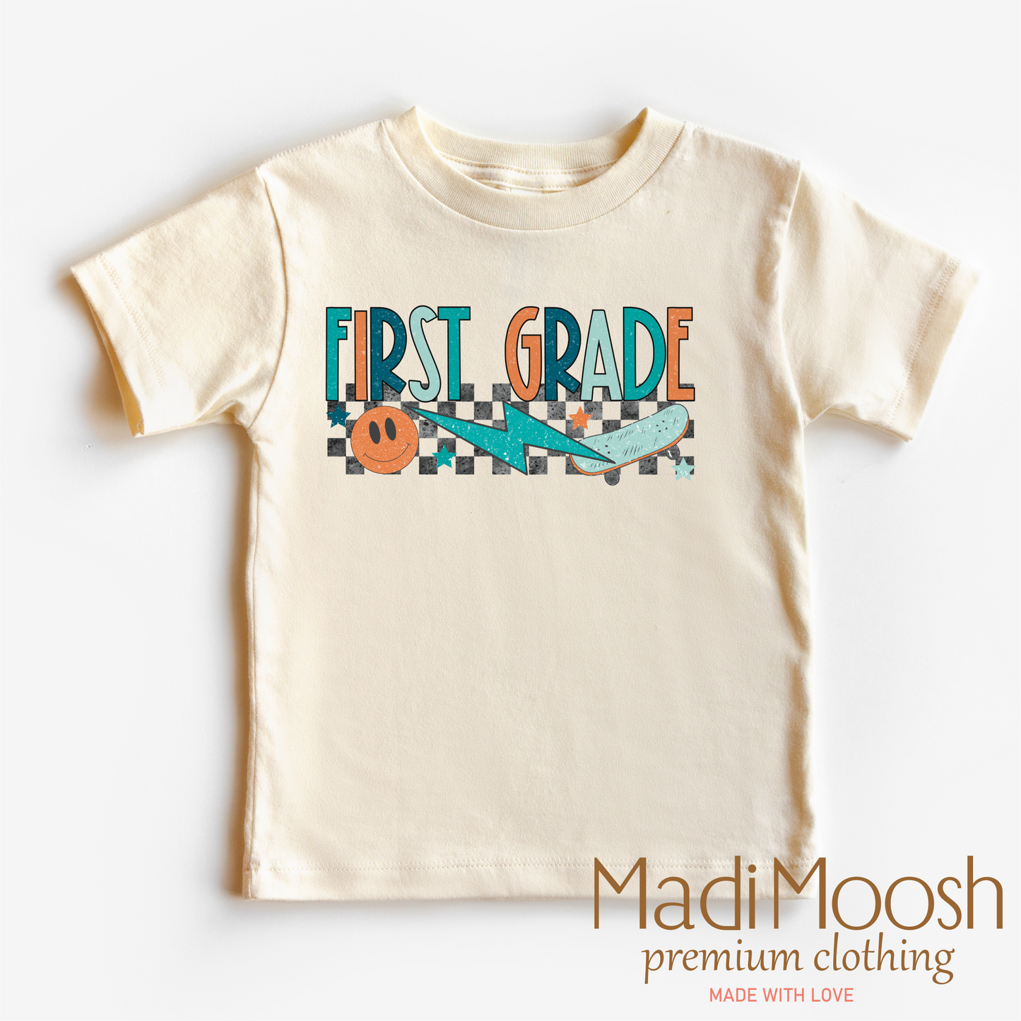First Grade Skateboard Back To School Shirt School Shirt Madi Moosh