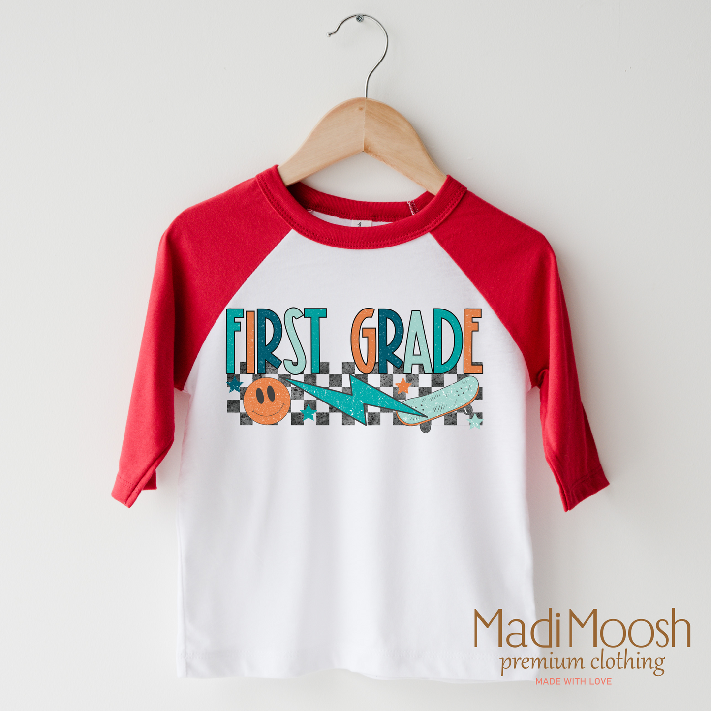 First Grade Skateboard Back To School Shirt School Shirt Madi Moosh