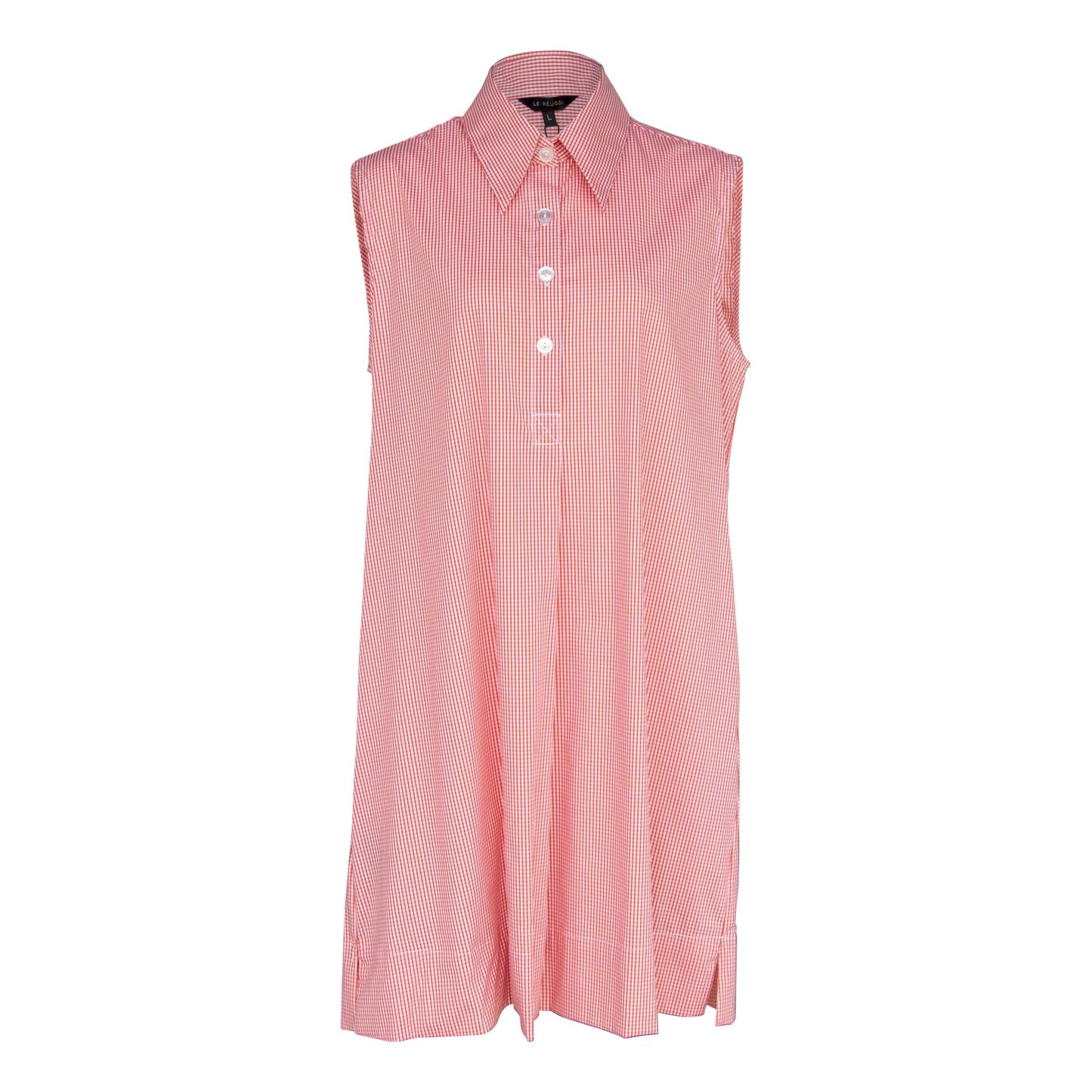 Italian Cotton Orange Sleeveless Dress Elegant Summer Wear