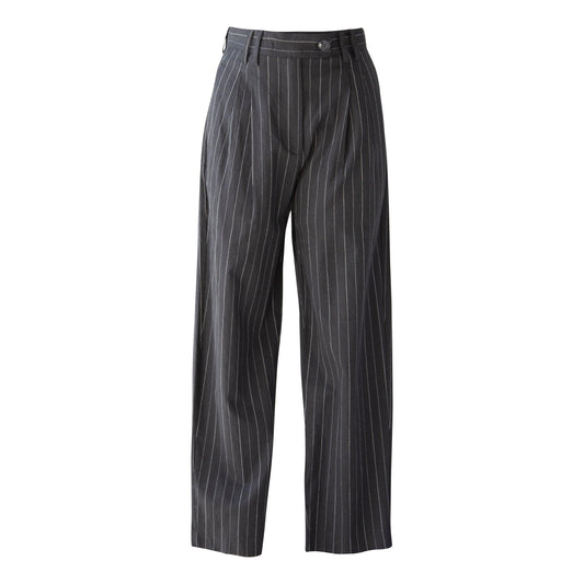 Black Pinstripes Tailored Suit Pants Women’s Office Trousers