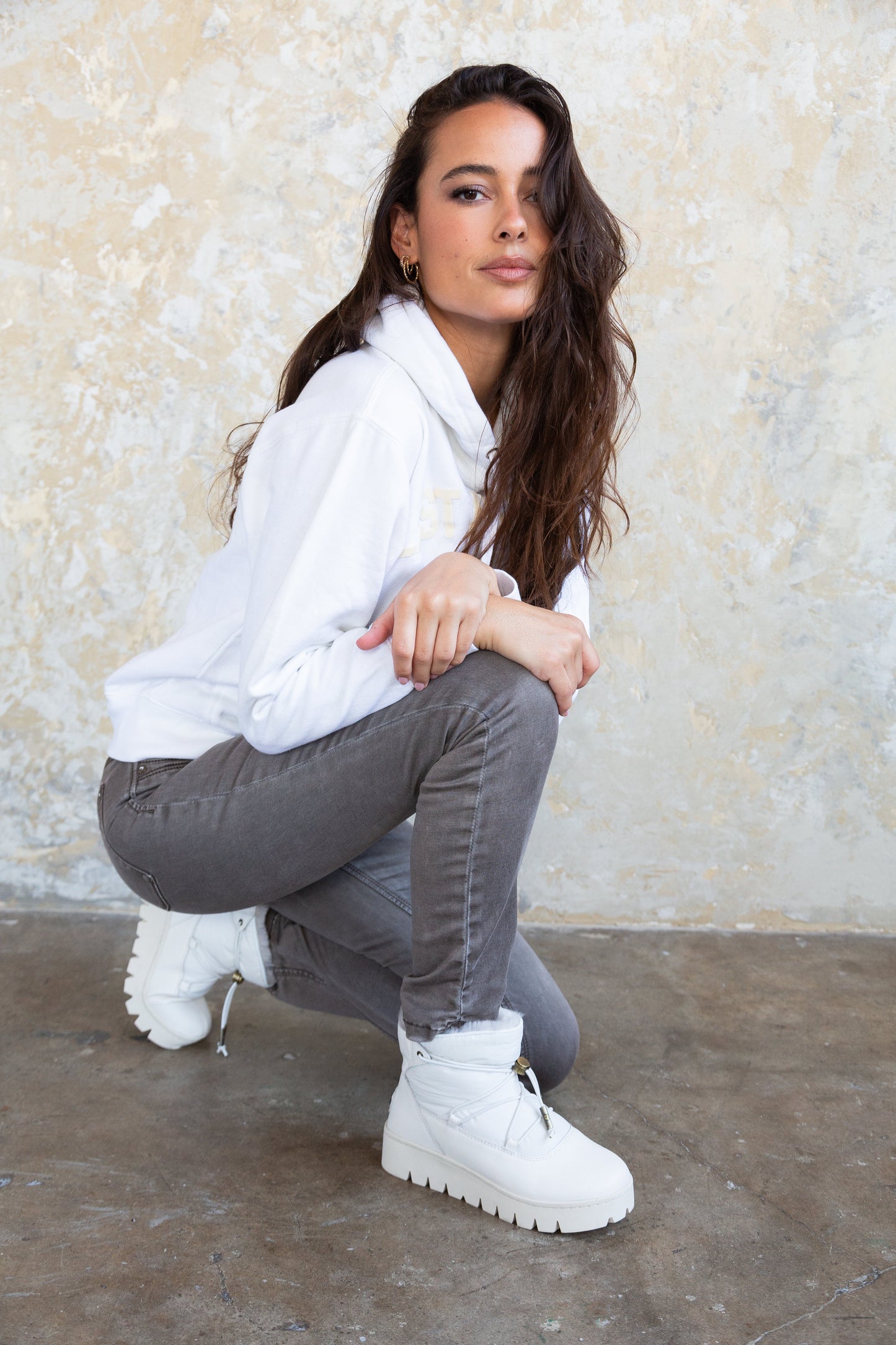 Sheepskin Fur Lined Ankle Height Snow Boot ADELINE BLACK