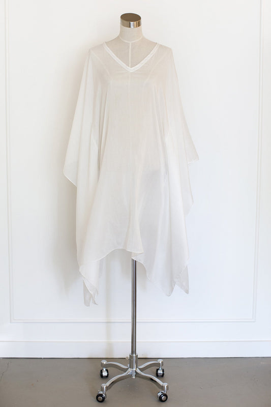 Cotton Silk Kaftan V Neck 34' One Size