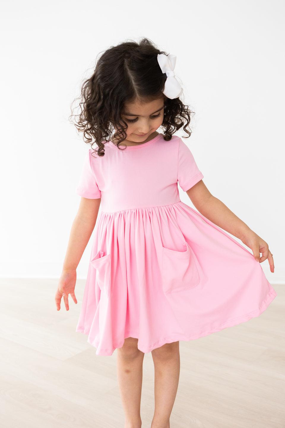 Bubblegum Pink Pocket Twirl Dress S/S Mila & Rose