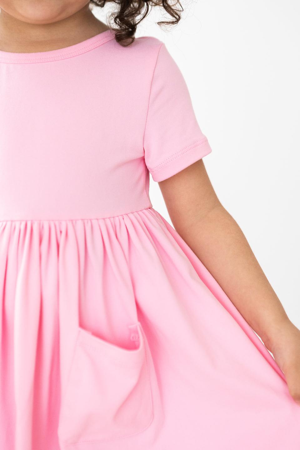 Bubblegum Pink Pocket Twirl Dress S/S Mila & Rose