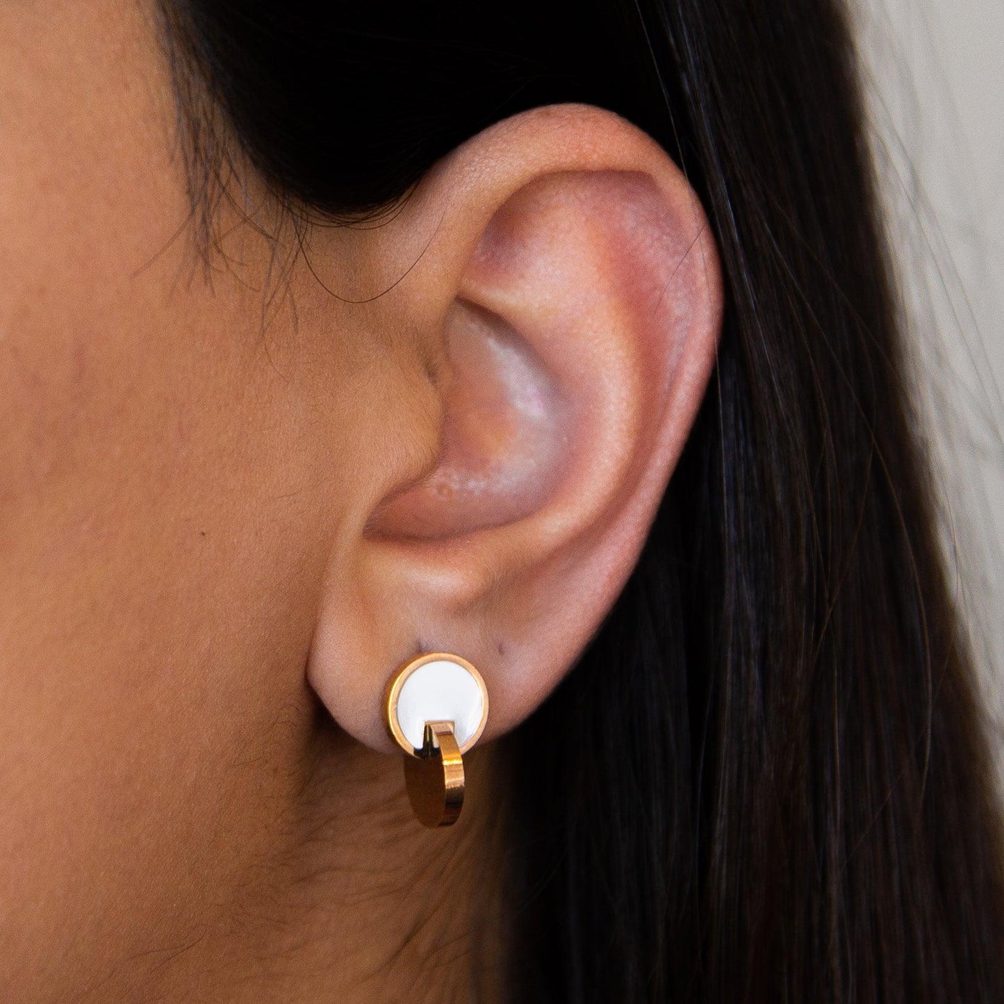 Rosy Radiance Rose Gold Circle Earrings