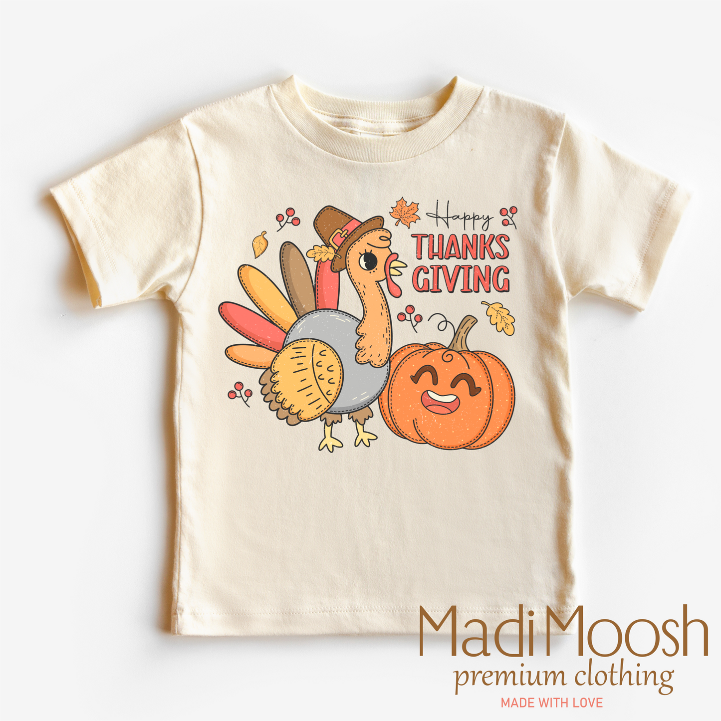 Happy Thanksgiving Cotton Shirt Bella Canvas by Madi Moosh