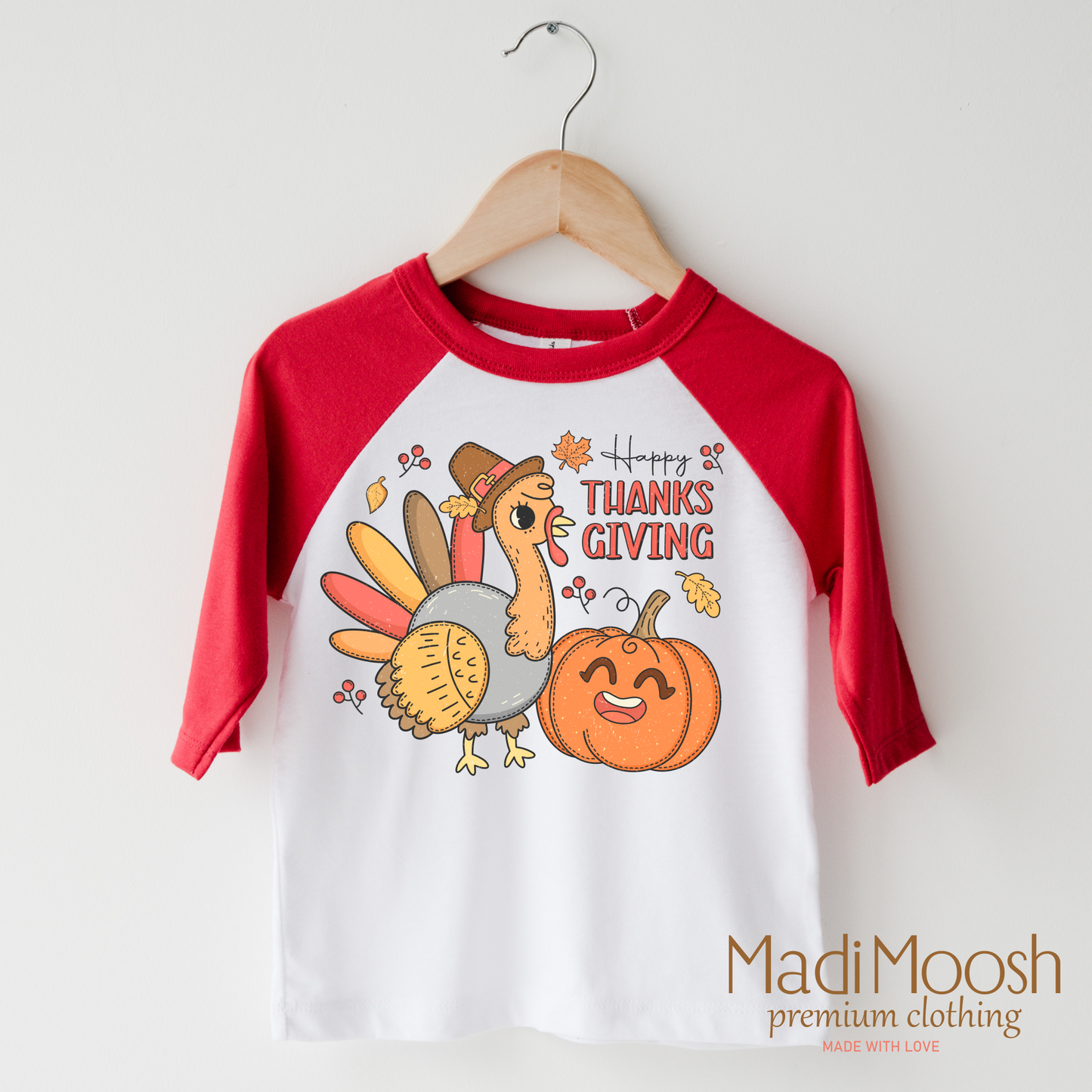 Happy Thanksgiving Cotton Shirt Bella Canvas by Madi Moosh