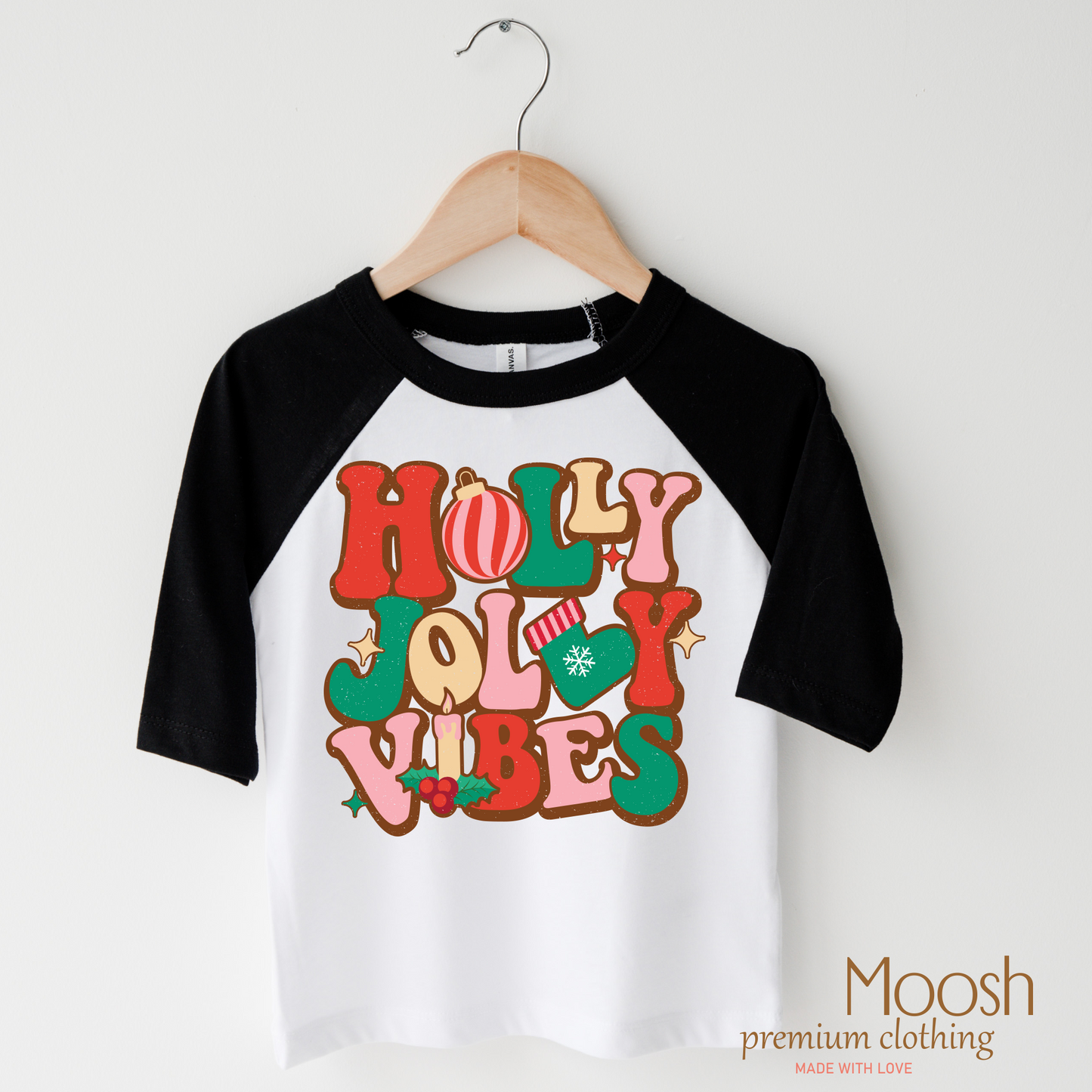 Holly Jolly Vibes Christmas Shirt Bella Canvas