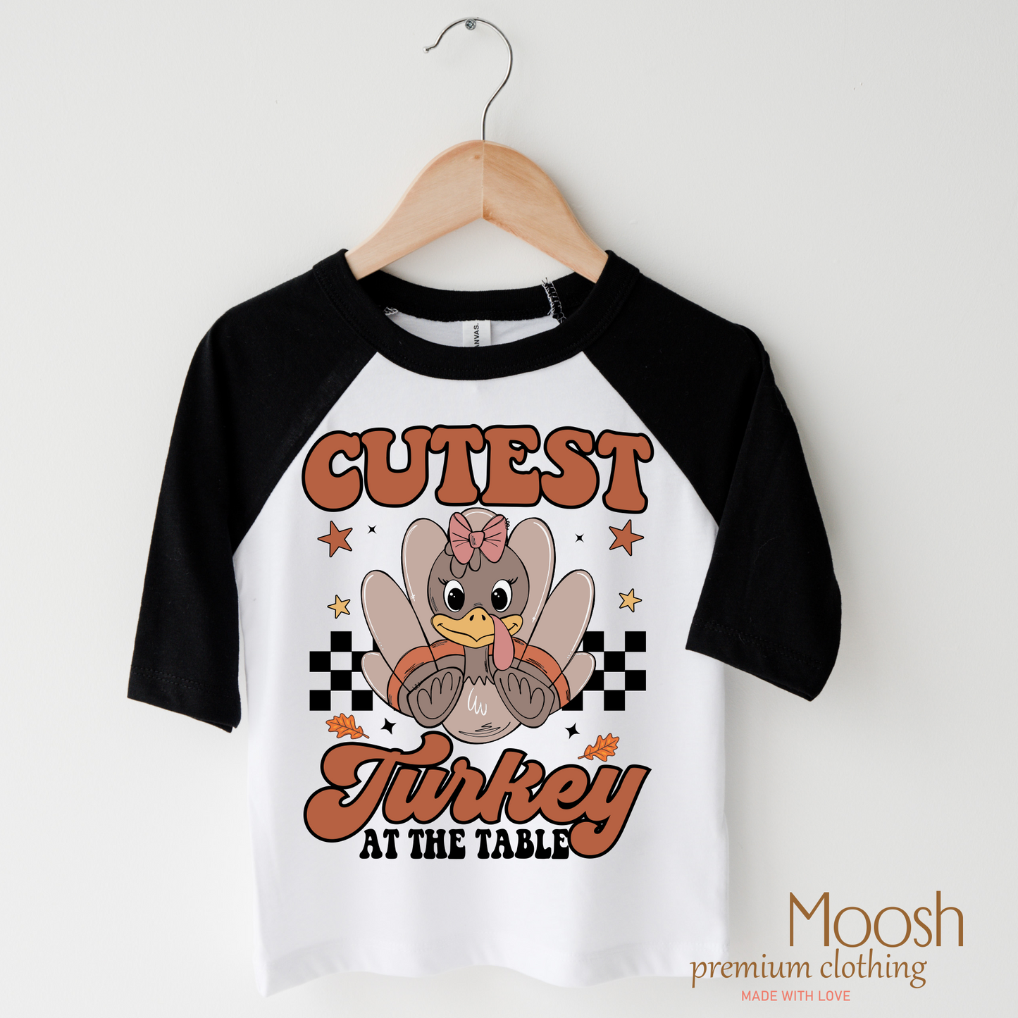 Cutest Turkey At The Table Kids Thanksgiving Shirt Madi Moosh