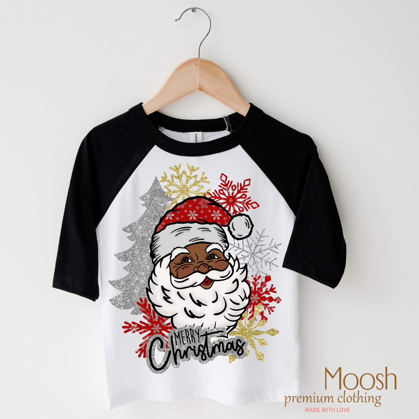 Black Santa Merry Christmas Shirt Christmas Tee Madi Moosh