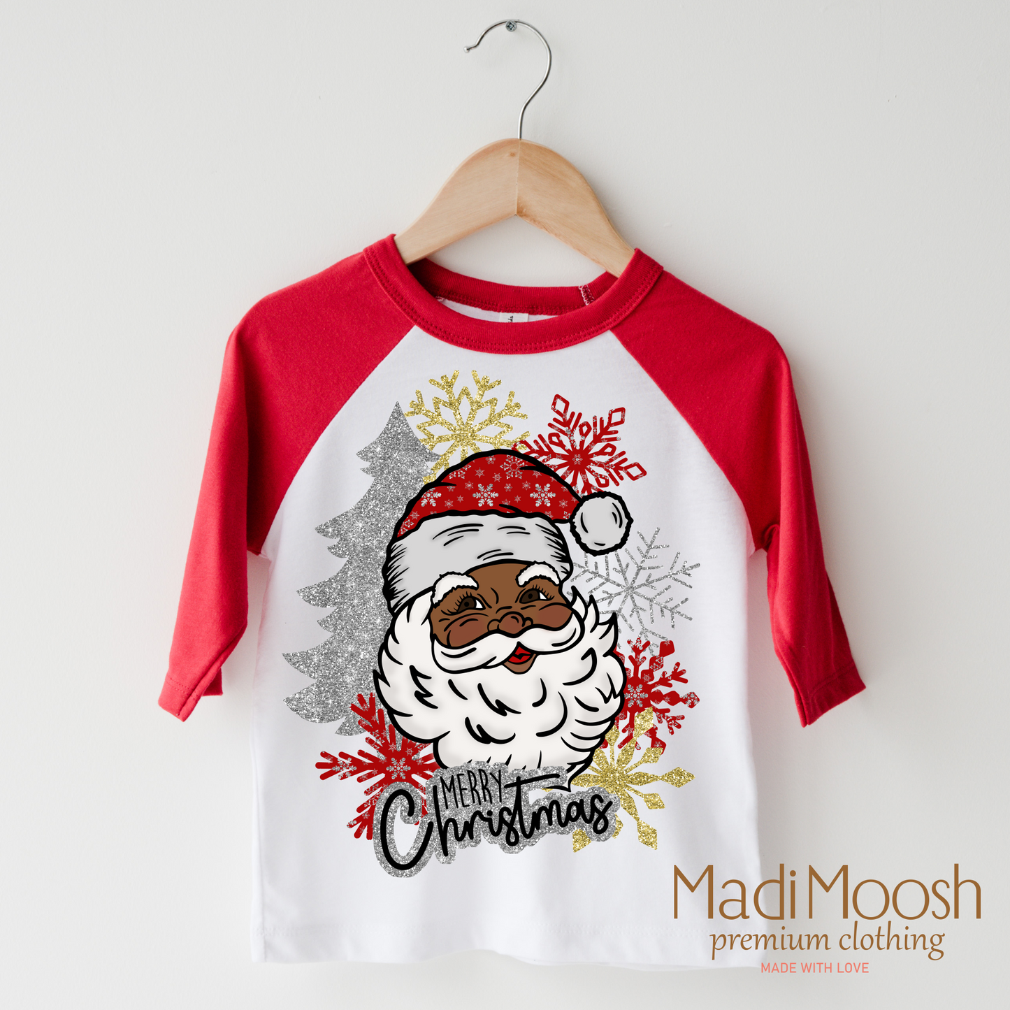 Black Santa Merry Christmas Shirt Christmas Tee Madi Moosh