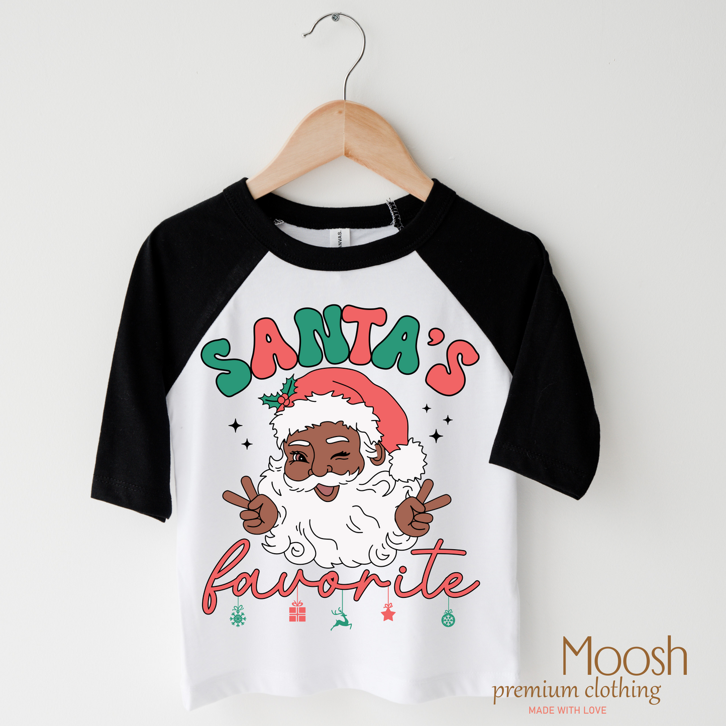 Black Santa Shirt Comfortable Cotton Tee Madi Moosh