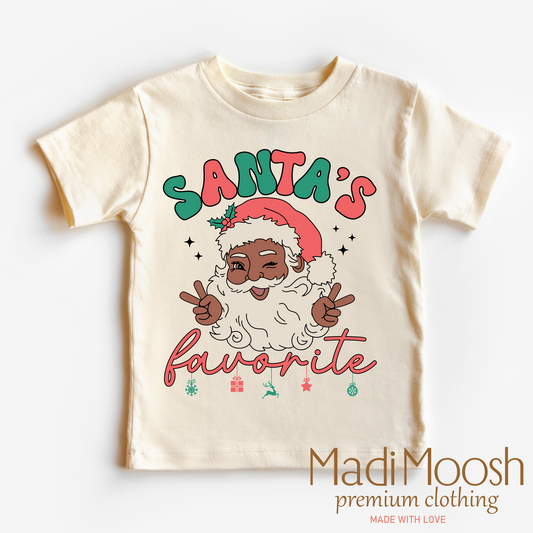 Black Santa Shirt Comfortable Cotton Tee Madi Moosh