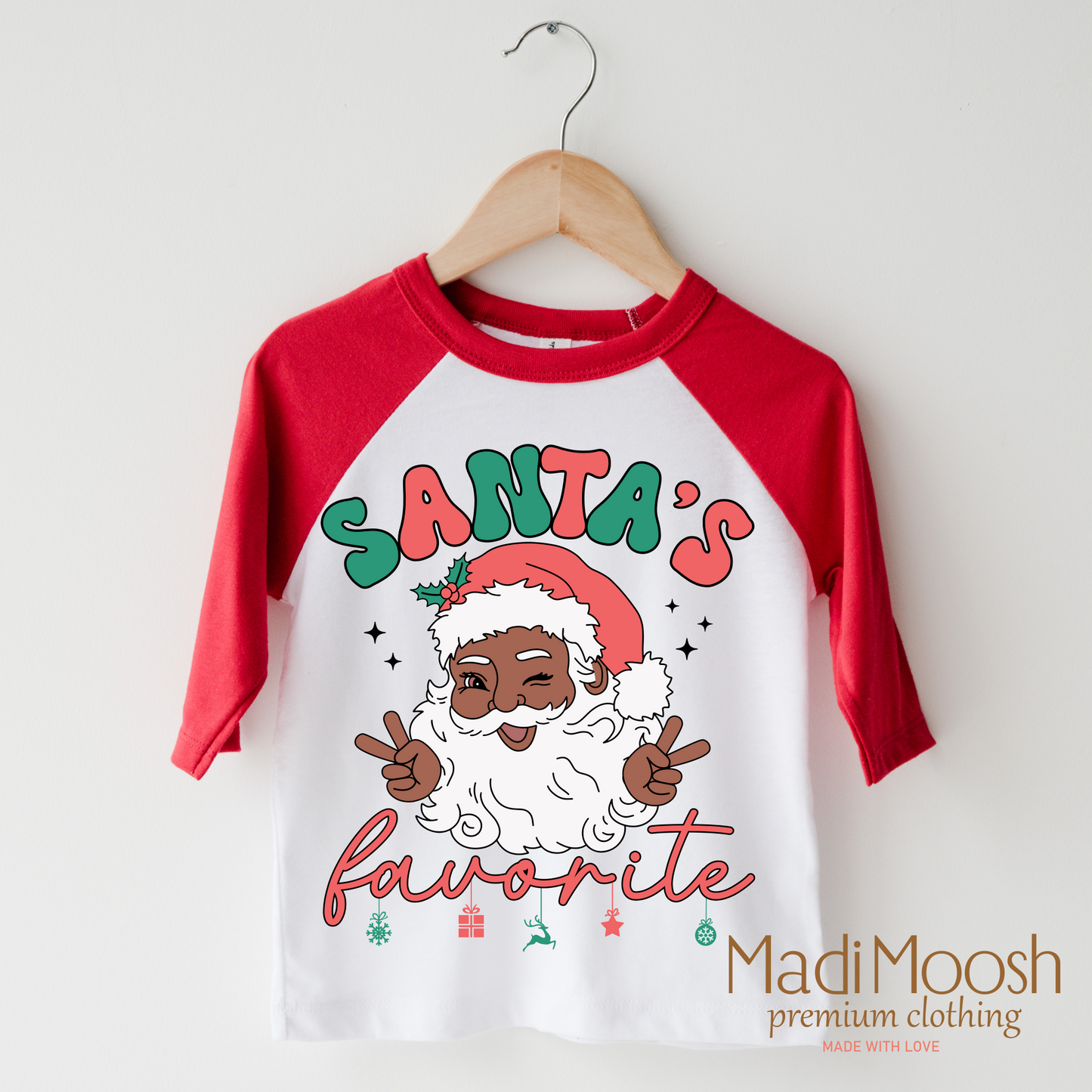 Black Santa Shirt Comfortable Cotton Tee Madi Moosh