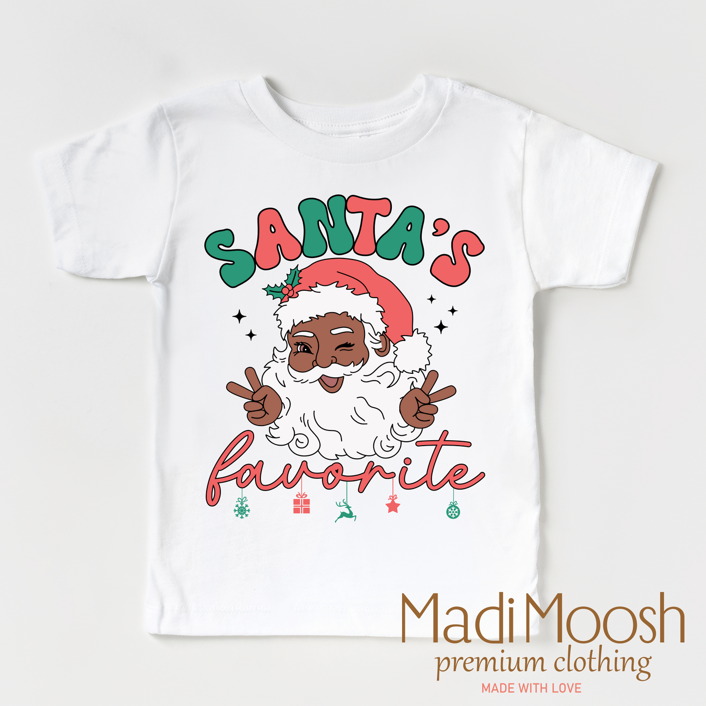 Black Santa Shirt Comfortable Cotton Tee Madi Moosh
