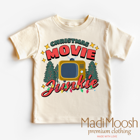 Christmas Movie Junkie Soft Cotton Shirt Christmas Tee Madi Moosh
