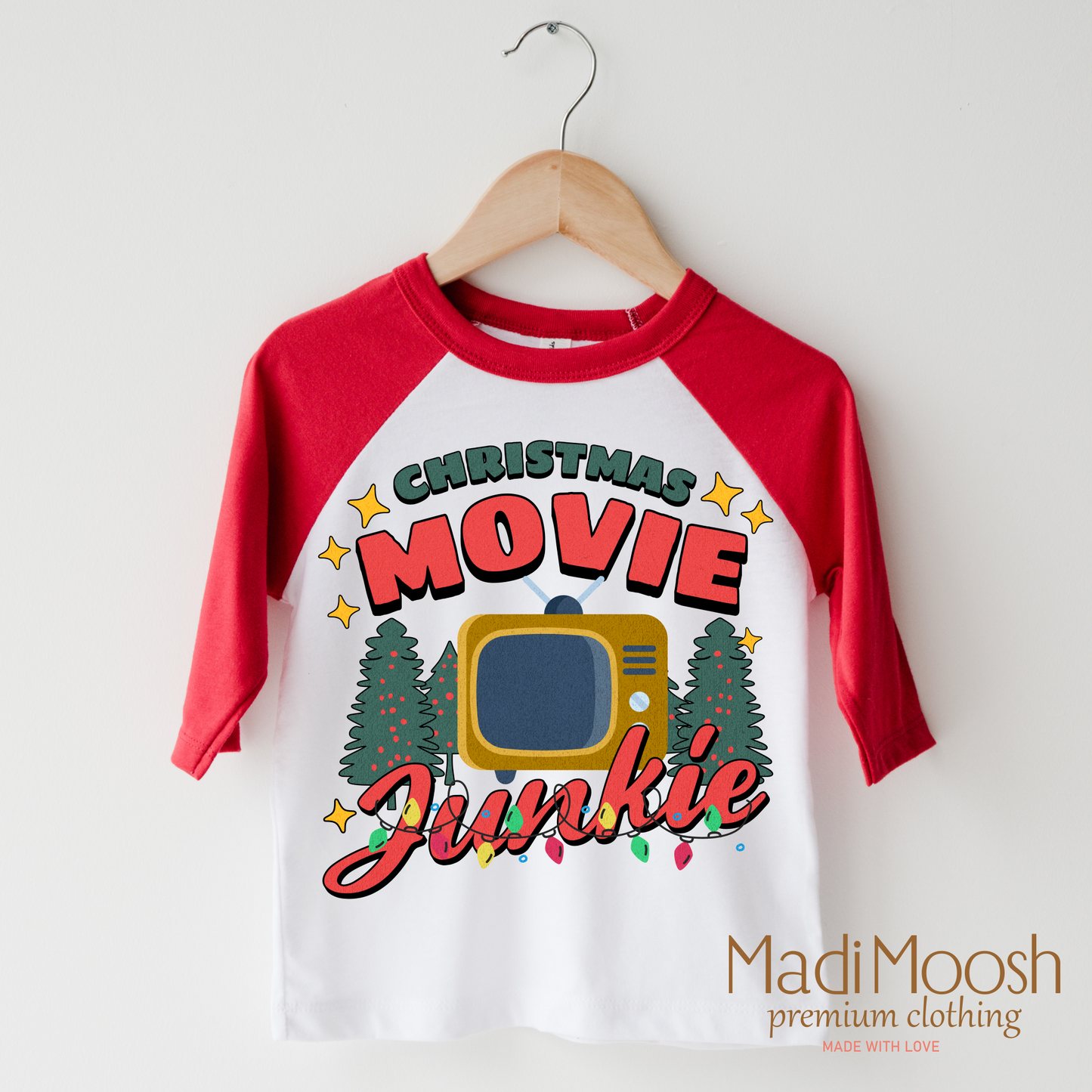 Christmas Movie Junkie Soft Cotton Shirt Christmas Tee Madi Moosh