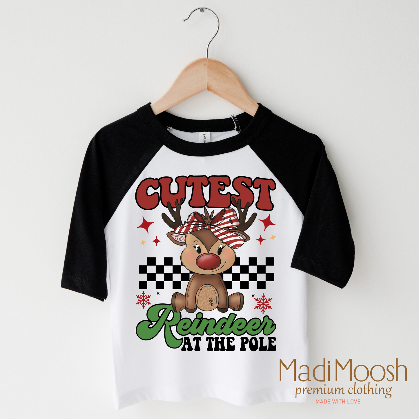 Cutest Reindeer At The Pole Christmas Shirt Bella Canvas