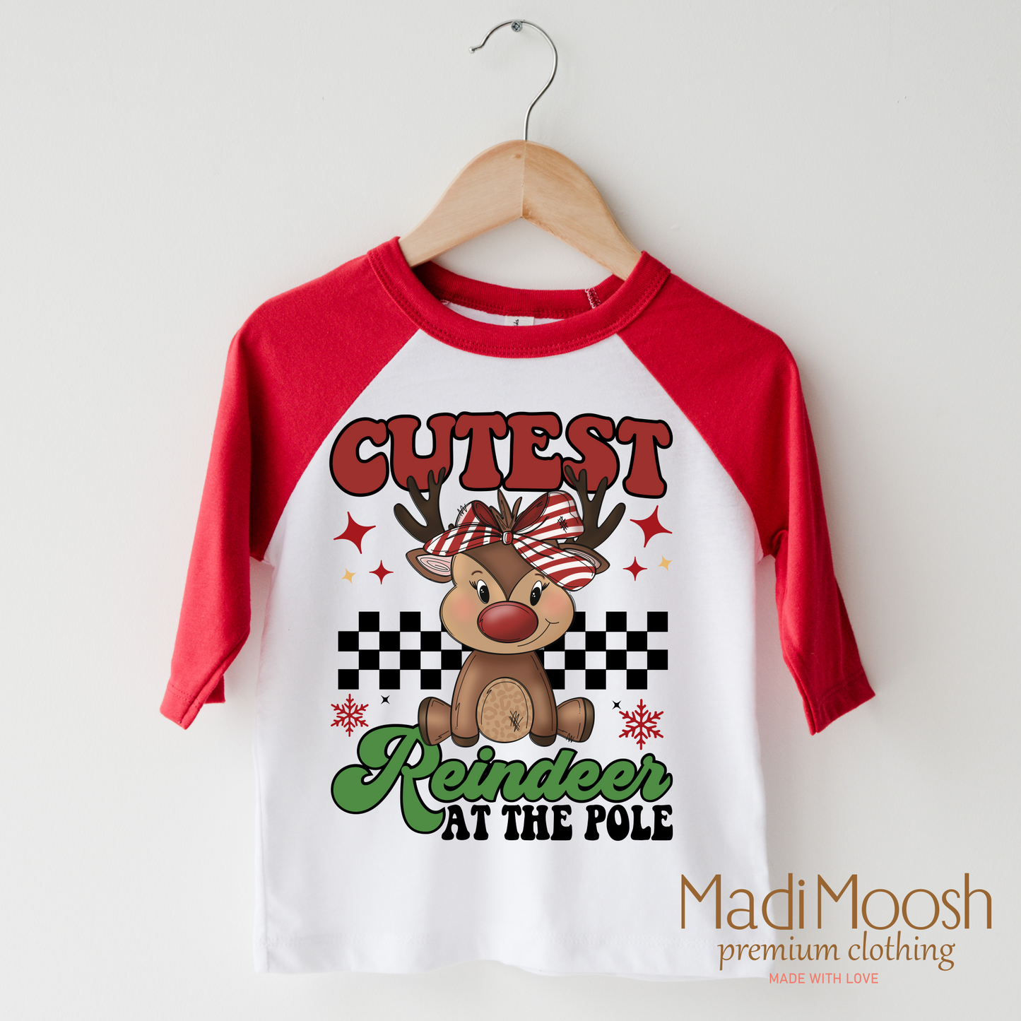 Cutest Reindeer At The Pole Christmas Shirt Bella Canvas