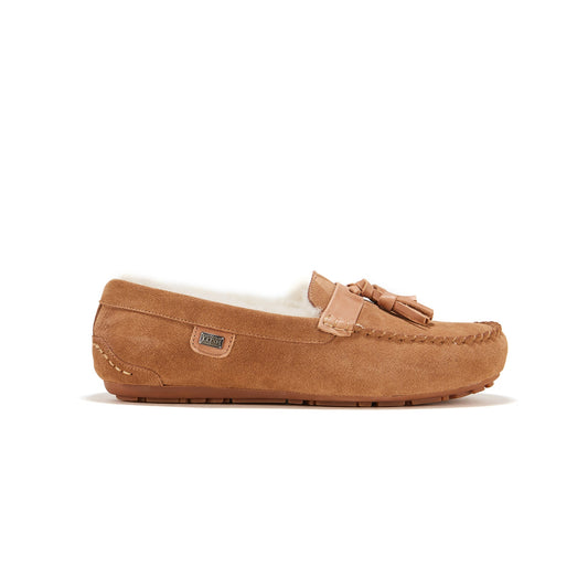 Chestnut Soft Rubber Sole Mens Moccasin Loungewear Loafer Hamilton