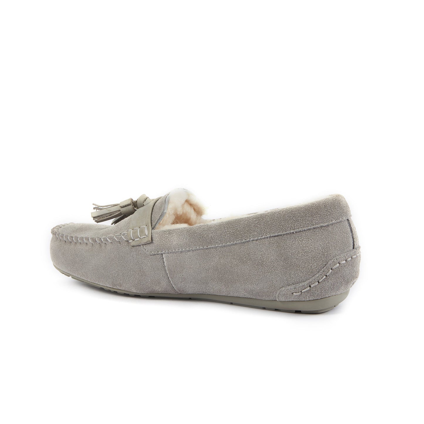Hamilton Ice Gray Soft Rubber Sole Moccasin Loafer Mens